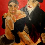 Alter Mann und Mädchen 1995 (Acryl auf Sperrholz 70x110 cm)