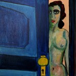 Die blaue Tür 1996 (Acryl auf Sperrholz, 98x69cm)