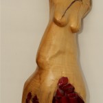 Flammenkleid (Holz, Glas, 28x77x24 cm)